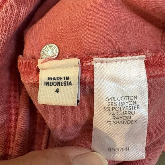 J Jill Authentic Fit Slim Ankle Jeans Women SZ 4 Pink Nantucket Red Ankle Pants - Picture 3 of 13